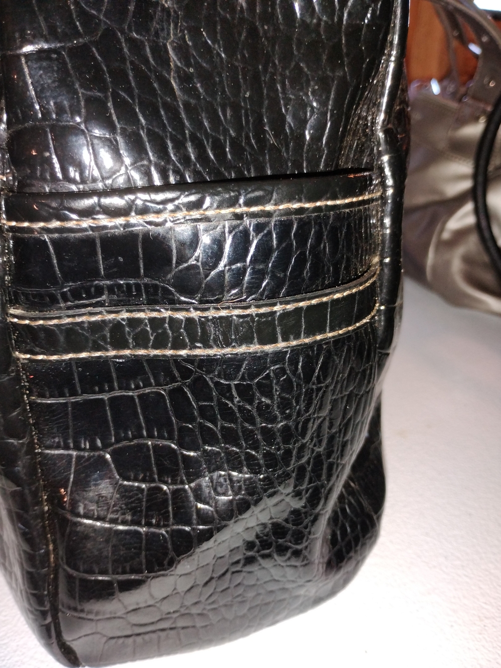 Black Crock Embossed Tote